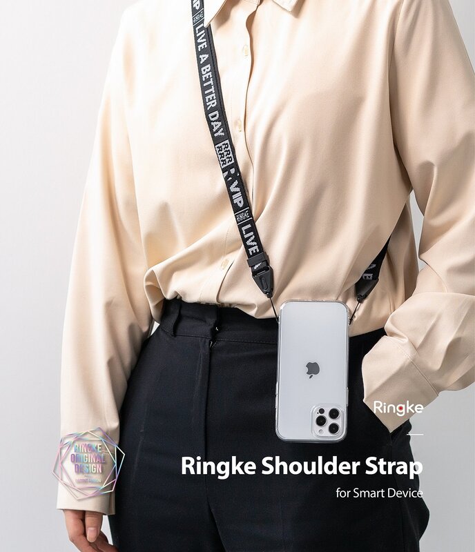 Ringke Universal Lanyard Shoulder Strap for Cellphone Cases, Keys, Cameras & ID Adjustable Crossbody, Neck Strap String  Compatible Strap for OnePlus, For Samsung, For iPhone - Ticket Band 2 Black